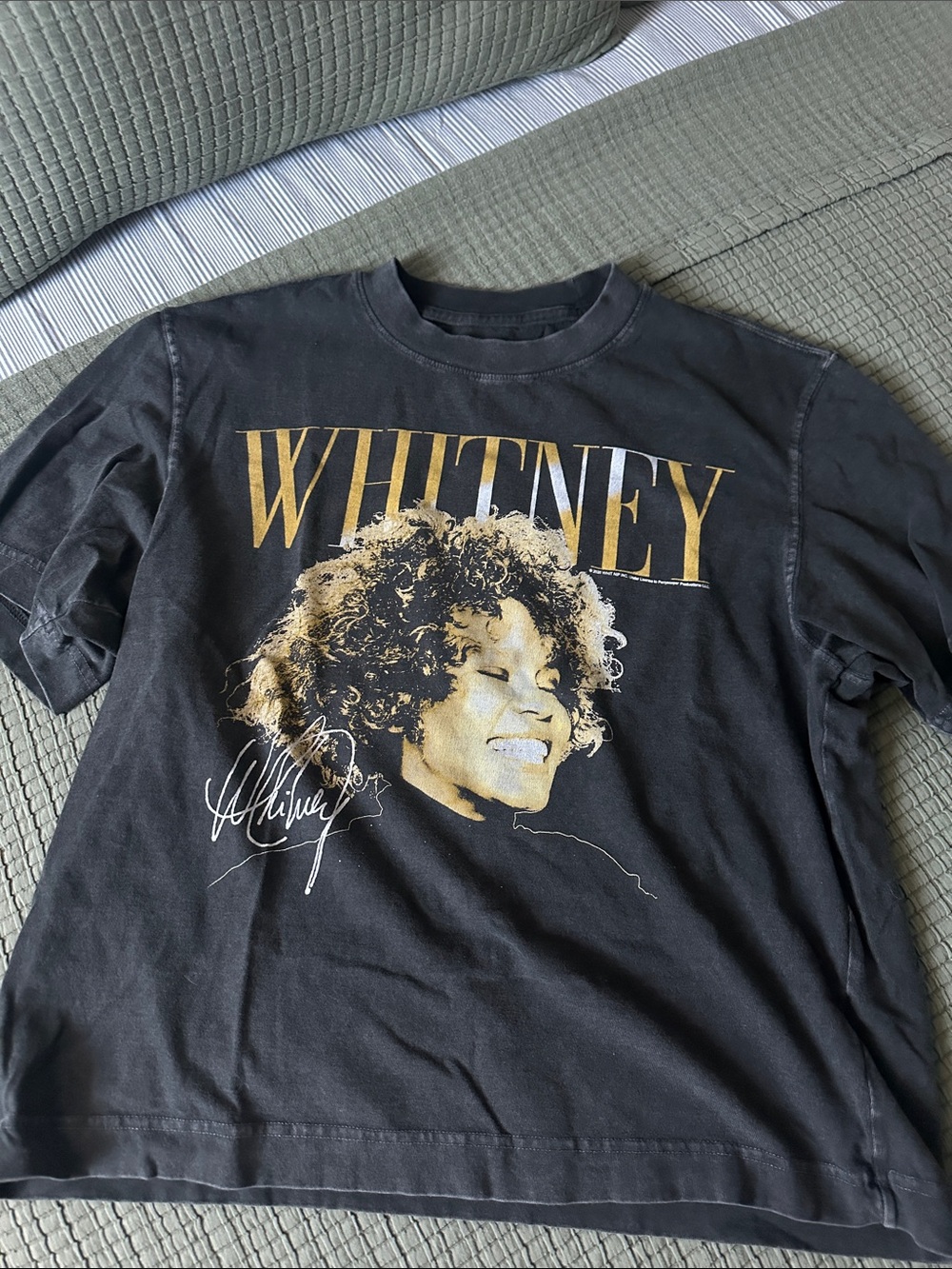 Whitney Houston Graphic Black Short-Sleeve T-Shirt